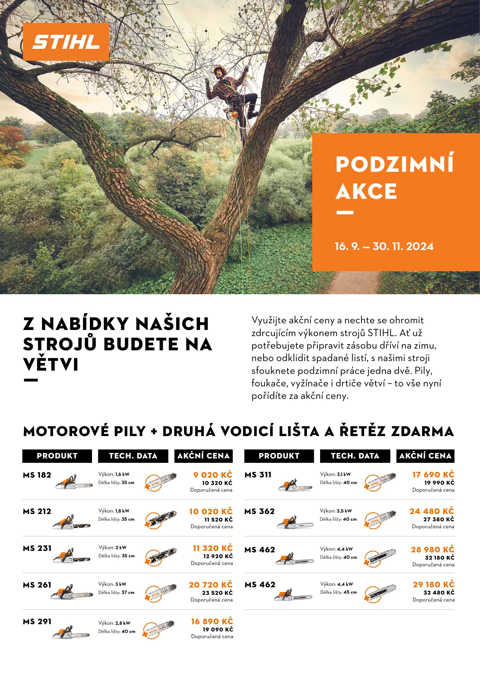 Akční modely s lištou a řetězem navíc